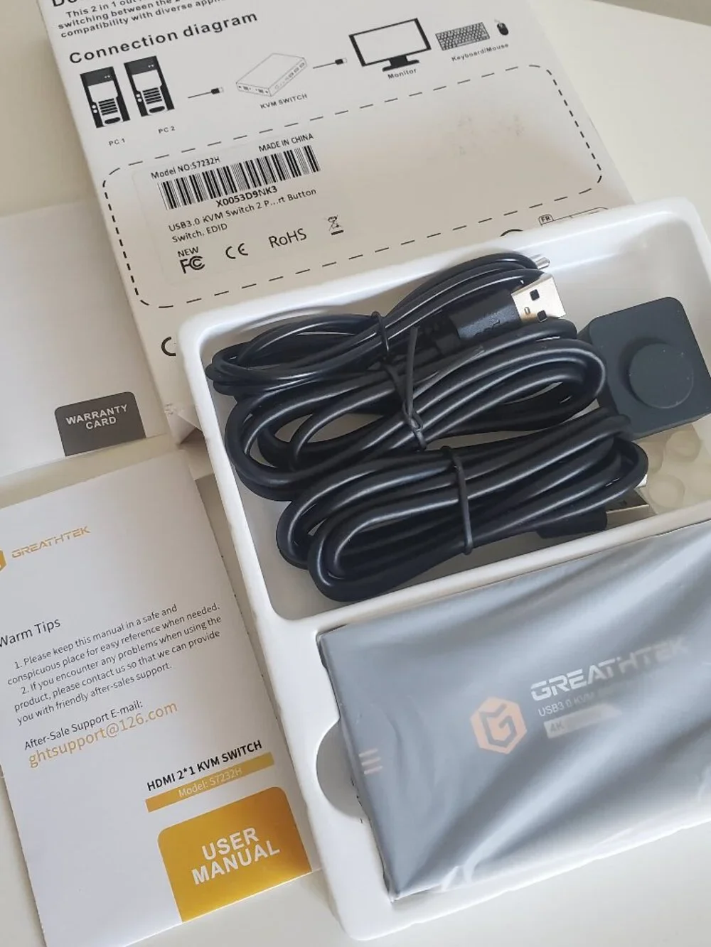 (NEW) HDMI KVM Switch 1 Monitor 2 Computers 4K@60HZ 2 Port KVM Switcher